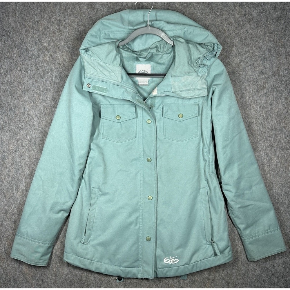 Nike 6.0 Womens Snowboard Ski Jacket Hooded Insulated Teal Blue Size M